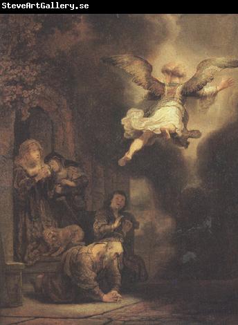 REMBRANDT Harmenszoon van Rijn The angel leaving Tobit and his family (mk33)